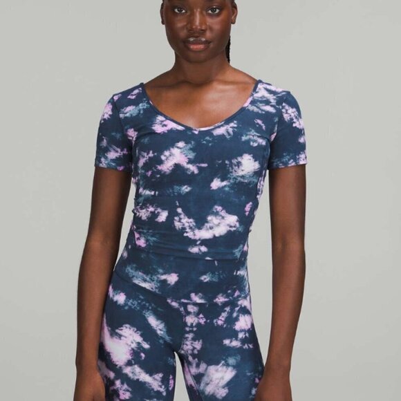 Lululemon Align T-Shirt Circulate Tie Dye Mineral Blue Multi - Picture 5 of 5